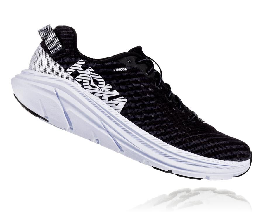 Hoka Australia One One Rincon - Mens Running Shoes Black/White - MJKTV-6904